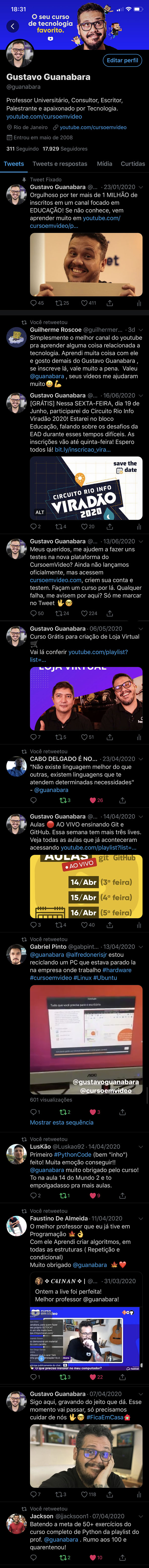 Tela do X